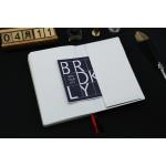 Custom A5 Wide Ruled Hardcover Writing Notebook with Back Pocket Double Bookmarks