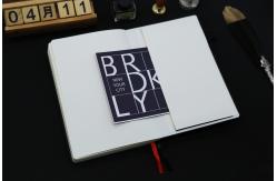 China Custom A5 Wide Ruled Hardcover Writing Notebook with Back Pocket Double Bookmarks supplier