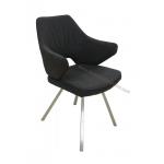 Fabric Upholstered Stainless Steel Dining Chairs Stylish Brushed Coned Legs for sale
