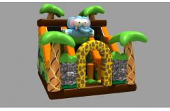 China Inflatable Safari Park Bouncy Slide / PVC Inflatable Elephant Bouncer Colourful supplier