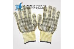 China Aramid Fiber Cut Resistant Work Gloves Level 5 Coated With PVC Dots supplier
