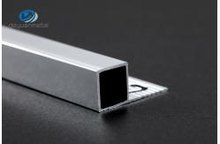 China Antierosion Chrome Square Edge Tile Trim 10mm Tempered T6 Alu6063 Material supplier