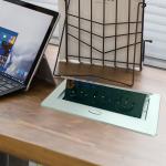 White Square Desk Pop Up Sockets With 3 French Power Outlet Galvanized Panel for sale