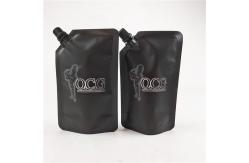 China Squeeze Liquid Stand Up Spout Pouch Bag Black Matte Print Label Juice supplier