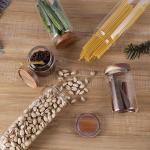700ml 1000ml 1300ml Glass Food Storage Container With Airtight wooden Lid for sale