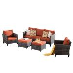 Customized Rattan Garden Sofa Set Non Toxic Garden Corner Lounge Set for sale