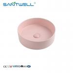 2023 China Factory Chaozhou Above Counter basin Pink Color Ceramic Basin Wall Mounted Sink for sale