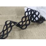 Polyester Hollow Out Water Soluble Black Lace Ribbon Trim Double Oval Pattern for sale