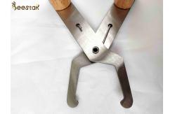 China Beekeeping Apiculture Tools Stainless Steel Bee Hive Frame Grip With Wooden Handle supplier