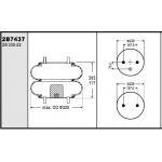 Double Convoluted Air Bellow Firestone W03587437 Naway 90557015 Truck Lift Axle Suspension for sale
