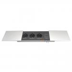 Silver Slide Desktop Power Outlet Tabletop Media Socket In Meeting Head Desk