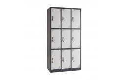 China Office 9 Doors Hygienic Metal Lockers With Handle Lock Knock Down Structure supplier