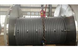 China DNV Lbs Trough Wire Rope Drum Of Thickened Steel Pipe Hoisting Winch supplier