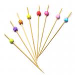 Colorful Spot Ball Decorative Bamboo Food Picks In Bulk FDA approved for sale