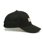 Black 6 Panel Curved Brim Custom Baseball Caps With Plastic Buckle Hats Bsci