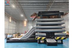 China New Design Inflatable Bounce Castle With Slide Commercial Dinosaur Theme supplier