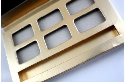 China Matte Gold Empty Eyeshadow Palette Metalized Paper Customized With Brush supplier