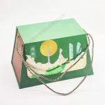 Custom Recycled Paper Gift Boxes Food Packaging Biscuit Moon Cake With Handle for sale