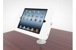China Adjustable Goose Neck Ipad Kiosk Stand Metal Desk Mounted Enclosure Powder Coated Finish supplier