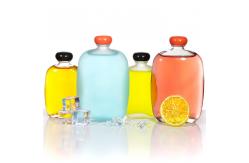 China Customized Logo 100ml Glass Clear Coffee Beverage Juice Bottles With Aluminum Screw Cap supplier