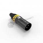 Black Small Power XLR Connector Waterproof IP65 Connector 3 Pin Male Plug for sale
