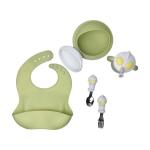 Cartoon Character Shape Baby Silicone Bib Bowl Spoon Set Bpa Free for sale
