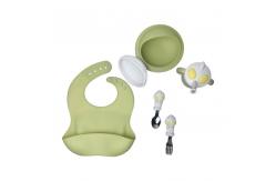China Customized Silicone Baby Feeding Set Food Grade Bib And Bowl Set With Spoon supplier
