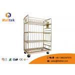 Mesh Lock Wheeling Logistics Trolley Material Movement Heavy Duty Goods Trolley for sale