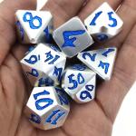 Gold Plated Metal Mini Dice Set multipurpose Polyhedral Practical 7 Piece Nontoxic for sale