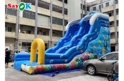 China 9x4.5x6mH Blue Ocean Theme Inflatable Wave Water Slide With Octopus Arch supplier