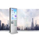 White CRS Material Fast Wireless Charging Station With 43 Inch Digital Signage for sale