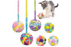 China Interactive Safe Chew Toys For Cats With Bell And Cat Fuzzy Balls supplier