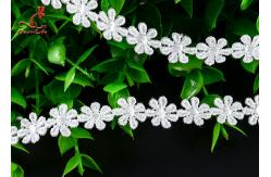 China Polyester Flower Surround Water Soluble Embroidery Lace Trim For Dress supplier