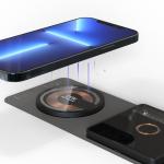2.5D Tempered Transparent Glass Mirror Smart Qi Fast Charge 2 In 1 Dual Wireless Charger for sale