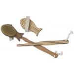 Bamboo Detachable Handle Body Bath Scrub Brush Separable Fish Shape Head With Hand Belt for sale