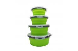 China Round 4PCS Collapsible Bento Lunch Boxes With PP Lid supplier