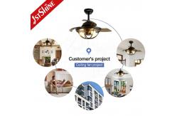 China 36 Inch Retractable Ceiling Fan Light with Remote Control and Space-Saving Design supplier