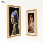 Customized Wooden Digital Photo Frame Viewer Wall Mounted Haze LCD Screen for sale