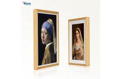 China Customized Wooden Digital Photo Frame Viewer Wall Mounted Haze LCD Screen supplier