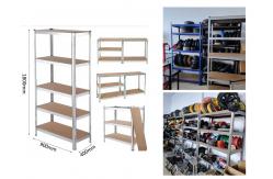 China 5 Tier Racking Shelves Adjustable Metal Shelves Multi Purpose Boltless 180x90x40CM supplier