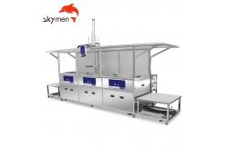 China PLC Operating Skymen SUS304 Ultrasonic Cleaning Machine  Basket With Loading Unloading Table supplier