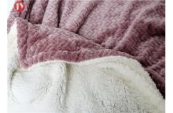 China Warm Leaf Flannel Sherpa Blanket , Double Layer Fleece Blanket Reversible Mink Sherpa Rectangular supplier