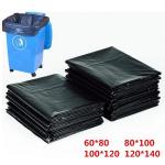 HDPE Material Flat Recyclable Garbage Bags Embossed Surface Black Colour for sale