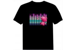 China Flashing Glowing Sound Activated LED T Shirt 2xAAA supplier