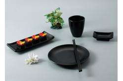 China OEM ODM Matt Black Melamine japanese sushi dinnerware sets supplier