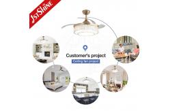 China Home Office Function Air Conditioning LED Lighting Gold Ceiling Fan with Hidden Blades supplier