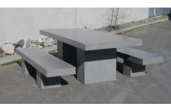 China Grey Concrete Rectangle Patio Table Set Outdoor GRC Concrete Table Bench supplier