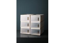 China 10 Pairs Plastic Shoe Box Organizer Clear Stackable Small Shoe Drawer supplier