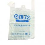 Reusable Plastic Biodegradable Shopping Bags For Grocery White Green Color for sale