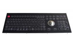 China 108 Keys Durable Flat Industrial Membrane Keyboard With Laser Trackball supplier
